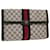 GUCCI GG Canvas Sherry Line Clutch Bag PVC Leather Red Navy gray Auth th3865 Grey Navy blue  ref.1033768