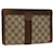 GUCCI GG Toile Web Sherry Line Pochette Beige Rouge 37.014.2125 Auth yk8078  ref.1033778