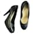 Chanel Platform heels Black Dark grey Leather  ref.1034651