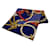 Hermès ***HERMES Grand foulard HERMES Soie Bleu  ref.1034654