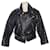 Balenciaga Giacca da motociclista nera con fibbia con zip Nero Pelle  ref.1035119
