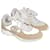 Chanel Blanc/Baskets à lacets en toile beiges à logo CC  ref.1035183