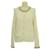 Chanel marfim/Cardigã suéter com botão esmaltado cinza Casimira  ref.1035223