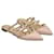Valentino Light Pink Rockstud Pointed Toe Slides Leather  ref.1035261