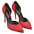 Saint Laurent Red D'Orsay Pointed Toe Pumps Suede  ref.1035263