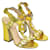 Gucci Sandalias con tira en T de sauce con adornos de perlas doradas Dorado Cuero  ref.1035264