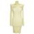 Balmain Weißes gestricktes, langärmliges, figurbetontes Kleid Synthetisch  ref.1035282