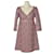 Louis Vuitton pink/Purple Metallic Embroidered 3/4 Sleeve Dress Synthetic  ref.1035331