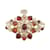 Bracciale Chanel in oro con motivo floreale multiplo e pietre, perle CC D'oro Metallo  ref.1035407