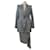 Balenciaga Ensemble blazer et jupe à carreaux gris foncé Laine  ref.1035635