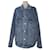 Balenciaga Veste en jean bleu clair à imprimé logo multilingue Coton  ref.1035641