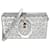 Dolce & Gabbana Embreagem com medalhão embelezado com cristal prateado Prata Lona  ref.1035771