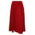 Valentino Jupe plissée rouge Coton  ref.1035845