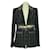 Chanel De color negro/Chaqueta Gold Fantasy Tweed con ribetes de piel Seda  ref.1036055