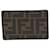 Fendi marrom/Porta-cartões com logotipo Zucca FF preto Couro  ref.1036147