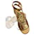Chanel Sandalen Golden Leder  ref.1036614