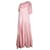Lisa Marie Fernandez Arden One-Shoulder-gestuftes Maxikleid aus rosa Leinen Pink  ref.1036705