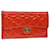 CHANEL Long Wallet Patent leather Orange CC Auth bs7321  ref.1037327