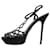 Sergio Rossi Black bejewelled platform heels - size EU 40  ref.1038273