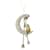 Chanel CC Raro 08Etiqueta da caixa do colar com logotipo de cristal P CoCo na Lua GHW Dourado Metal  ref.1038309