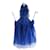 Yves Saint Laurent Primavera  2011 Blusa frente única de seda com impressão digital Azul  ref.1039299