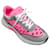Valentino Grey / Pink Ready Go Runner Sneakers Leather  ref.1039318