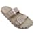 Alaïa Alaia Nude Pink Wildleder-Sandale mit zwei Riemen und großen silbernen Nieten Schweden  ref.1039346