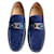 Louis Vuitton Loafers Slip ons Blue Leather  ref.1039481