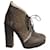 Moncler High Heel Ankle Boots in Brown Merino Wool  ref.1039721