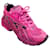 Balenciaga Dunkelrosa / Schwarze zweifarbige Mesh-Runner-Sneaker Pink Leinwand  ref.1040413