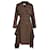Chloé Trench Chloe con petto foderato e cintura drappeggiata lateralmente in lana marrone  ref.1040728