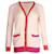 Cardigan Céline in maglia con finiture color block in cashmere pesca Cachemire Lana  ref.1040742