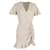 Sandro Gathered Mini Dress in Beige Polyester  ref.1040753