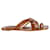 Autre Marque Sandalias planas de tiras Porte & Paire en piel marrón Castaño Cuero  ref.1040785