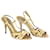 #sandal #heels #arezzo Golden Leather  ref.1041125