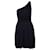 Pinko, vestido negro drapeado de un hombro Viscosa  ref.1041161