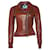 BLUMARINE, Leather biker jacket Brown  ref.1041175