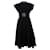 Alaïa Alaia, Midi-Popeline-Kleid aus Baumwolle mit Gürtel in Schwarz  ref.1041177