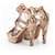 Autre Marque #gianna meliani #heels #sandal Brown Black Beige Python print Cognac Bronze Leatherette  ref.1041416