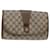 GUCCI GG Canvas Web Sherry Line Clutch Bag PVC Leather Beige Red Auth 50794 Green  ref.1041538