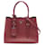 Prada Double Belted Strap Large Saffiano Leather 2-Way Bordeaux Tote Dark red  ref.1041633