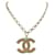 NEW CHANEL CC LOGO MULTICOLOR STRASS NECKLACE 80/84 METAL GOLD NECKLACE Golden  ref.1041900