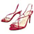 SCARPE CHRISTIAN LOUBOUTIN SANDALI CON TACCO 36.5 Scarpe sandali rossi Rosso Pelle  ref.1042115