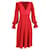 Vestido midi con cuello en V y algodón rojo Philosophy Di Lorenzo Serafini Roja  ref.1042154