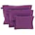 Hermès HERMES Bora Bora Pouch Canvas Large Medium Small 3Set Pink Purple Auth ac2093 Cloth  ref.1042519
