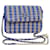 CHANEL Chain Shoulder Bag Raffia Blue Beige CC Auth 51139a Cloth  ref.1042535