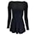 Alaïa Maglione Alaia in maglia di lana nera a maniche lunghe con collo a barchetta Nero  ref.1042974