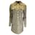 Giambattista Valli Tan / Black Leopard Printed Long Sleeved Button-Down Cotton Shirt Dress Camel  ref.1042979