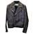 Off White Off-White Vintage-Effect Biker Jacket in Black Leather Pony-style calfskin  ref.1043557