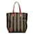 Fendi Pequin Canvas All In Shopping Tote 8BH260 Brown Cloth  ref.1043593